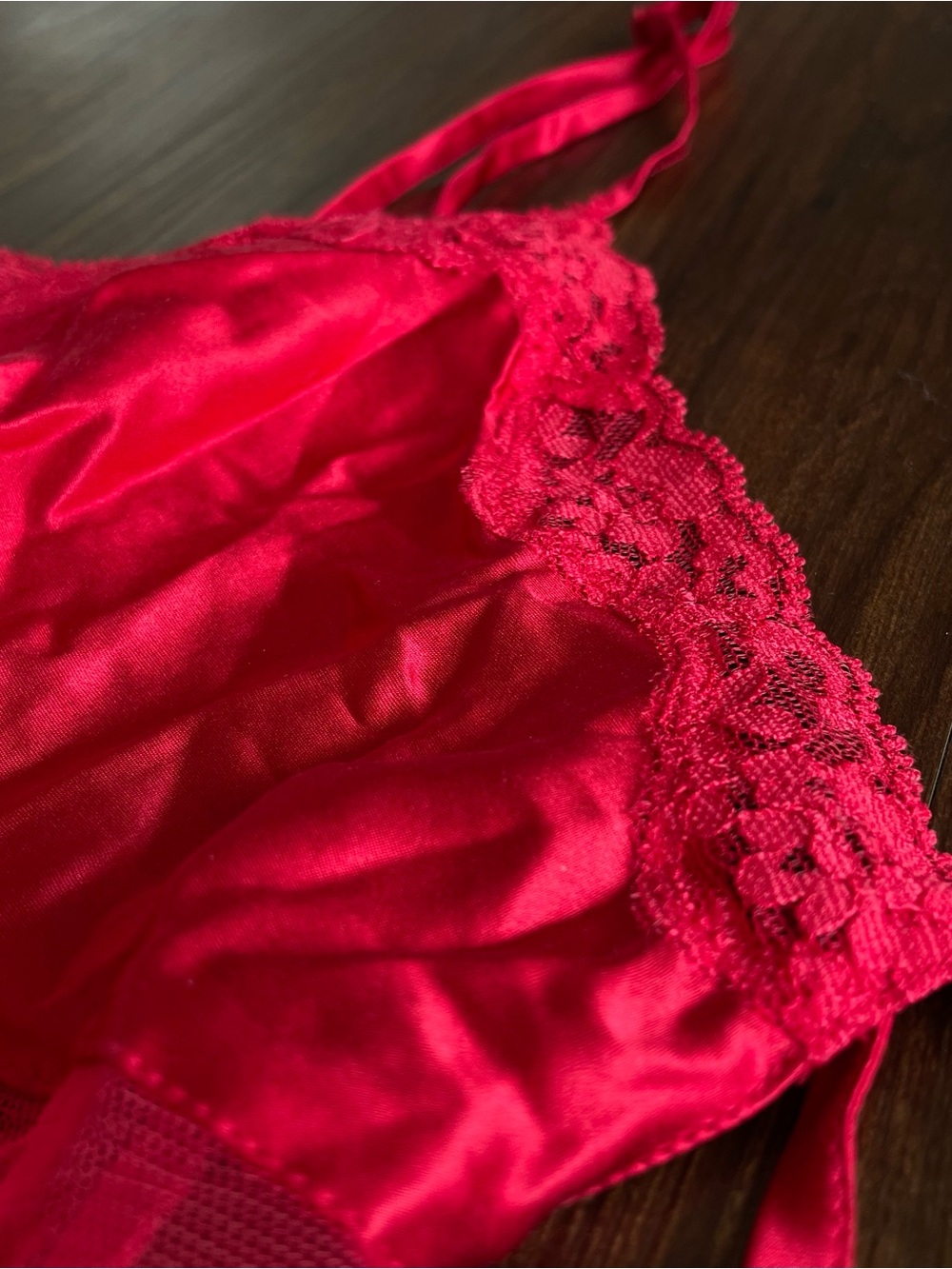Vtg Y2K Victoria Secret Babydoll Flyaway Chemise Lingerie Large Red Silk Lace - Picture 4 of 13